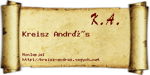 Kreisz András névjegykártya